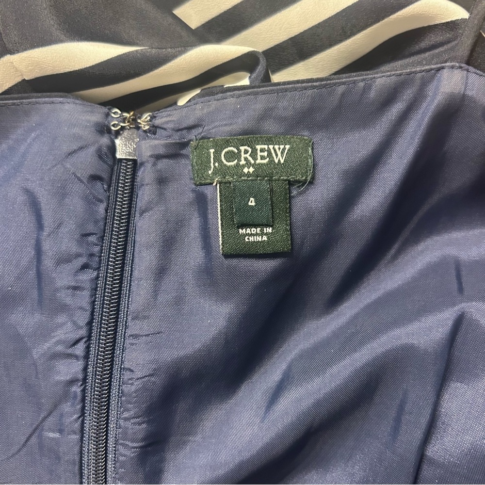 J.Crew Navy Blue and White Striped Sleeveless Dress, Size 4 - Picture 6 of 8